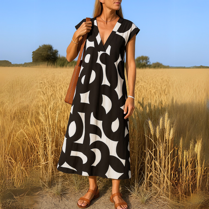 Azura™ - Ibiza-stil Bekväm och Flödande Klänning med V-ringning