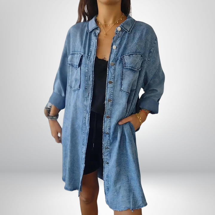 Liv™ - Långärmad denimjacka med klassisk krage