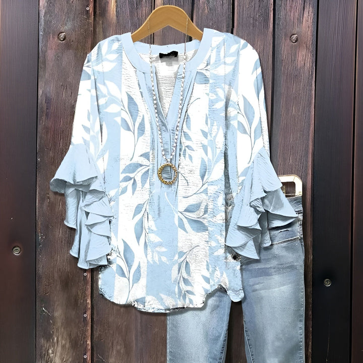 Vireya™ - Ledig Blus med Bladmotiv