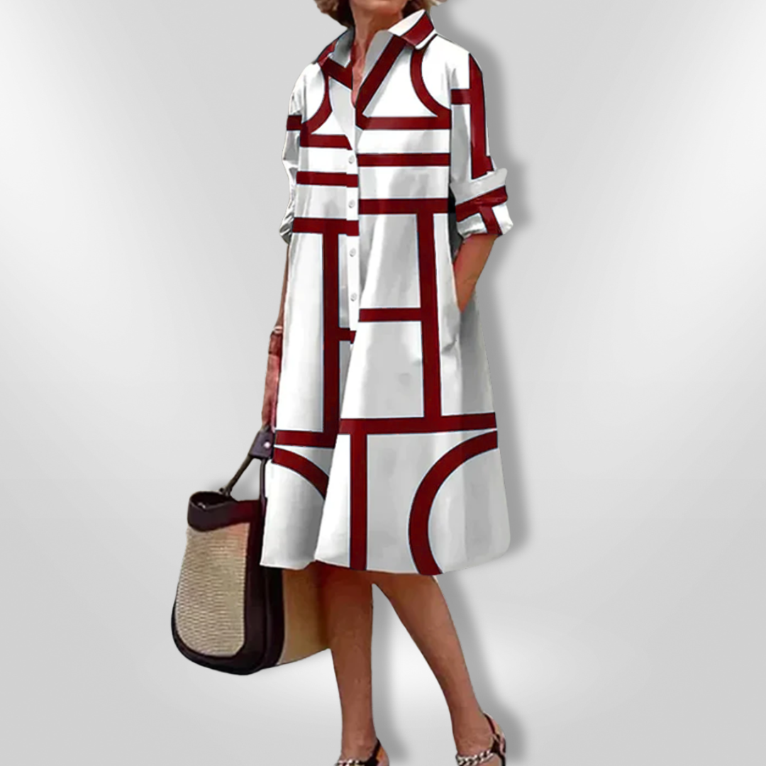Julie™ - Geometriskt Mönstrad Modern Midiklänning