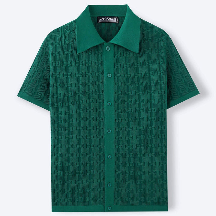 Mattias™ – Elegant Kortärmad Stickad Skjorta