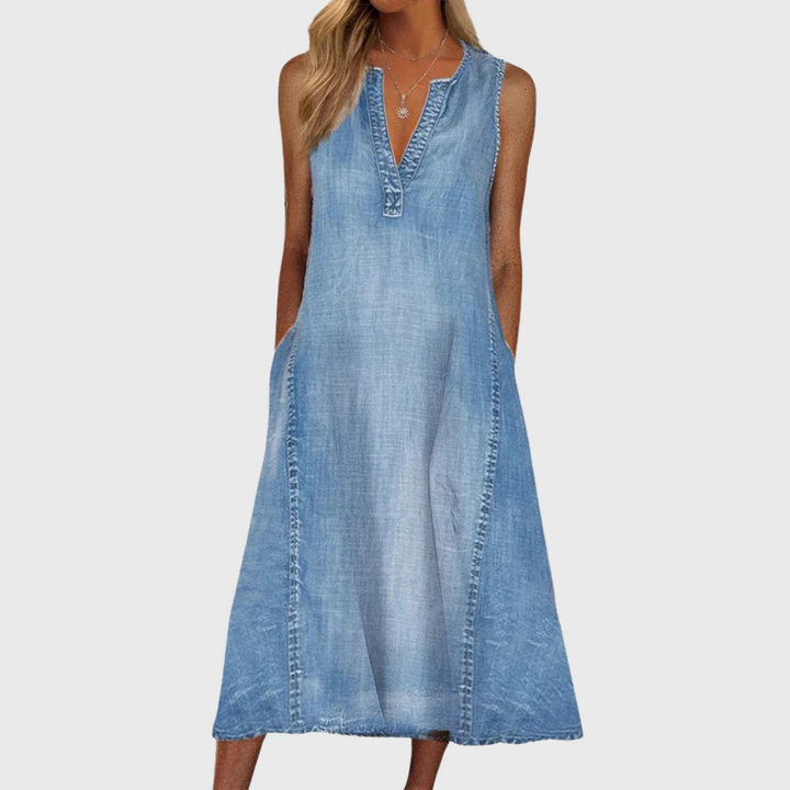 Moa™ - Bekväm denimklänning