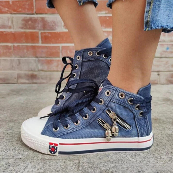 Kelsay™ - Chic och Bekväm Högskuren Denim Canvas Skor