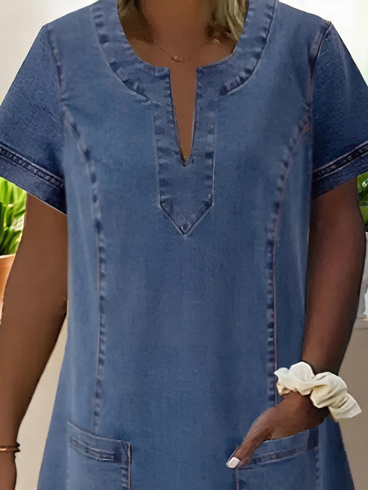 Josefin™ - Mjuk jeansklänning