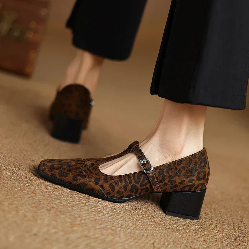Kalvoria Leopard Mary Janes