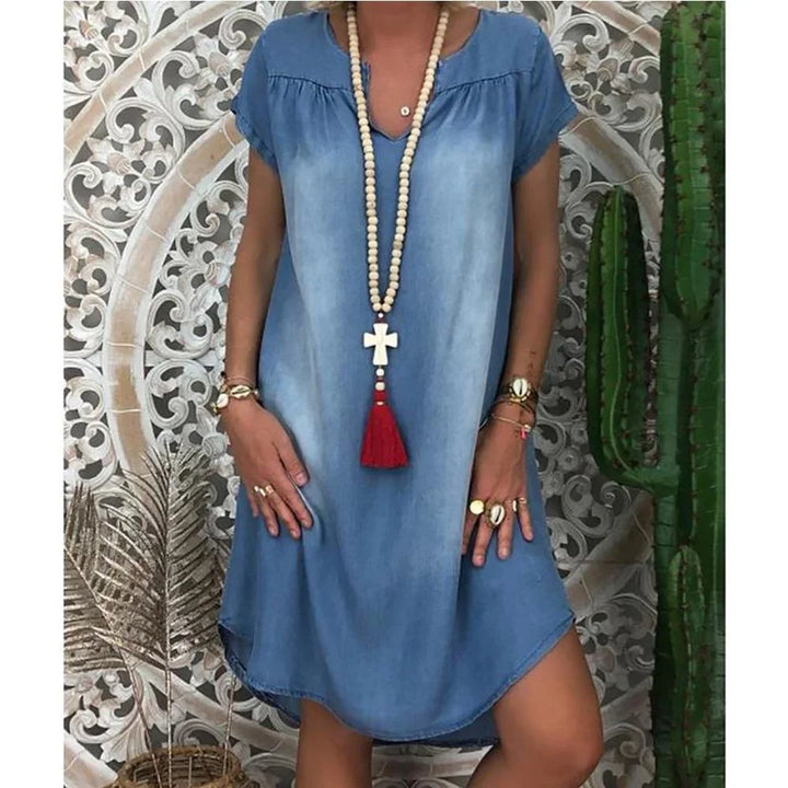 Tyra™ - Avslappnad Denim Sommarklänning