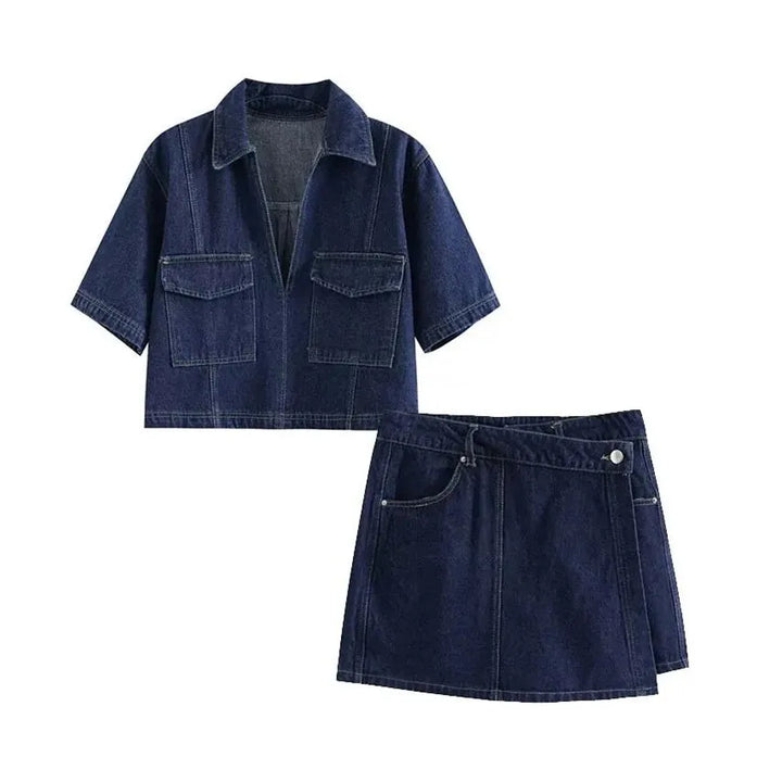 Emelie™ - Denimset med V-ringning