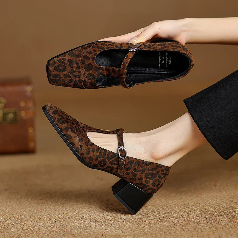Kalvoria Leopard Mary Janes