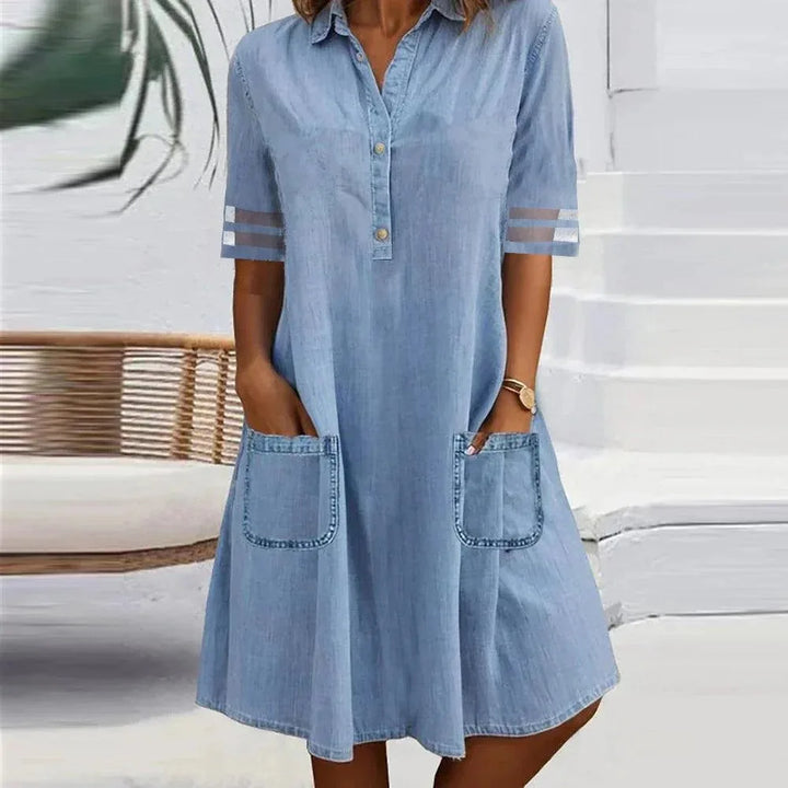 Ylva™ - Lätt och luftig denimklänning