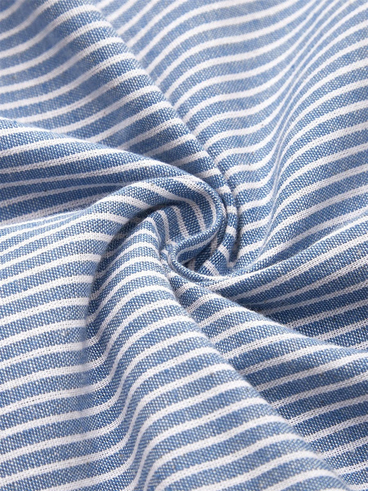 Aquelle™ - Elegant Randig Midiklänning med Havsinspirerad Känsla