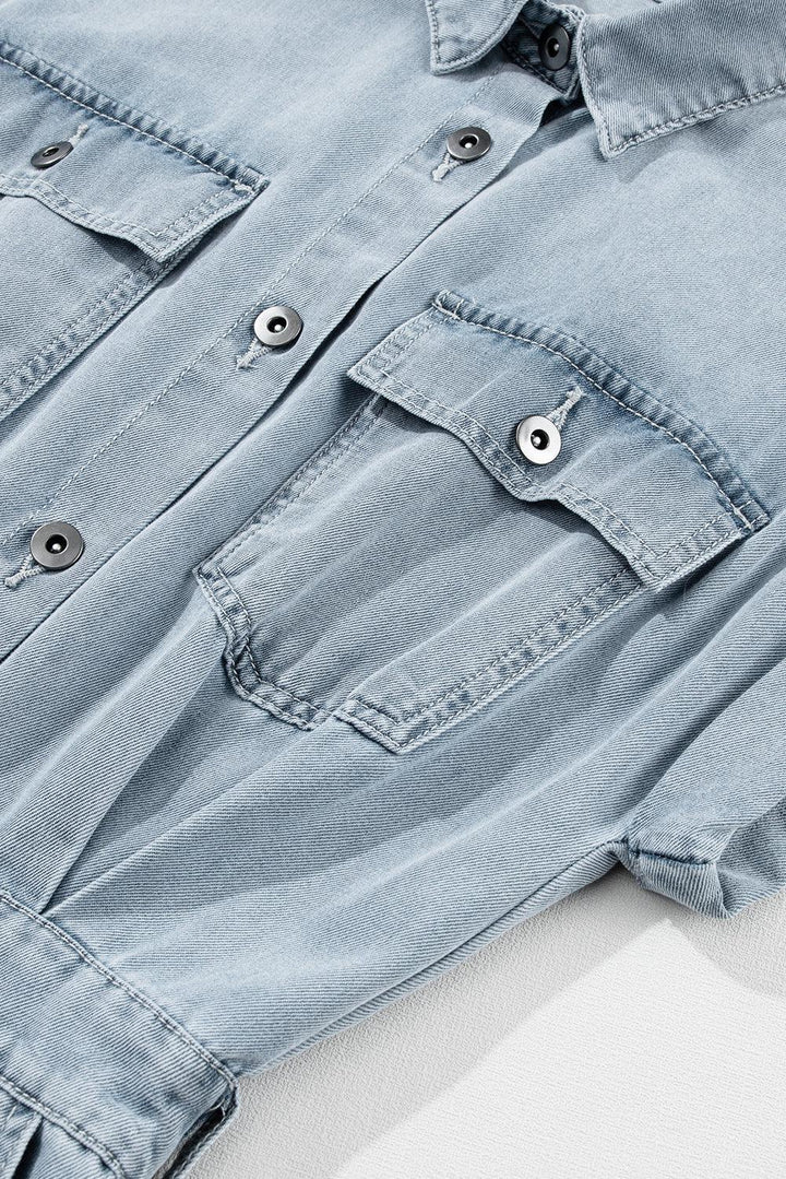 Isabelle™ - Denimklänning med eleganta, korta fladdermusärmar