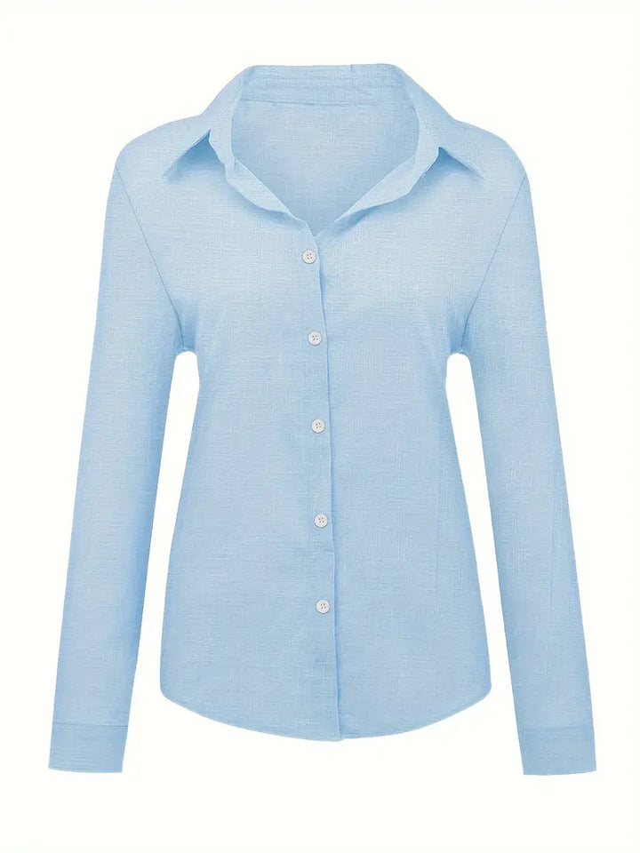Tatiana™ – Tidlös Linneblus med Knappar för Vår & Sommar