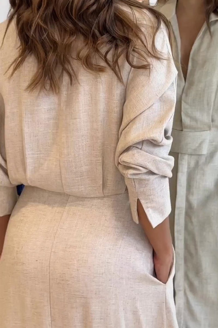 Jeanne™ – Elegant V-ringad Maxiklänning